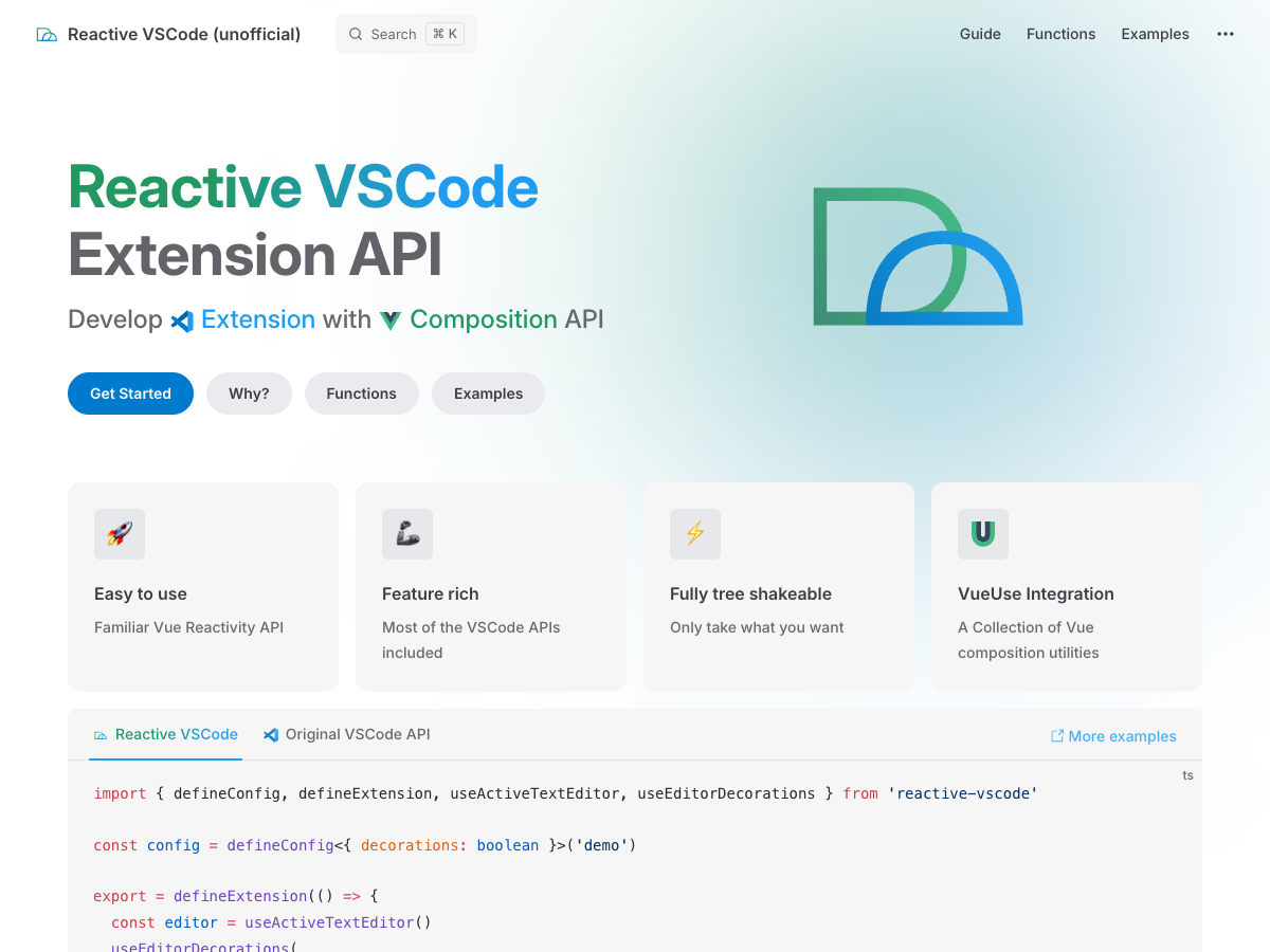 reactive-vscode 文档站 - 截图