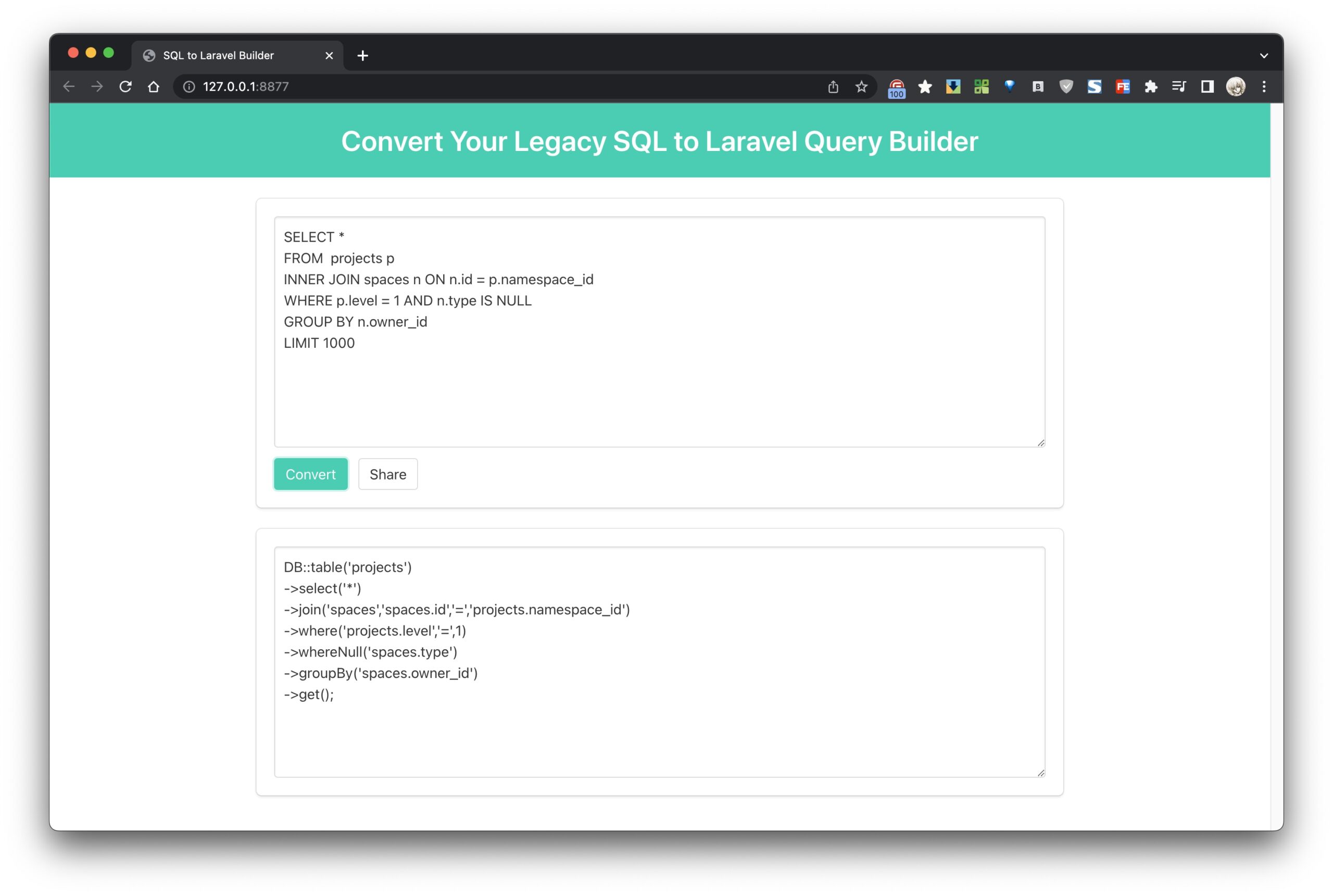 将 SQL转换成 Laravel Query Builder 代码-诺墨的博客站